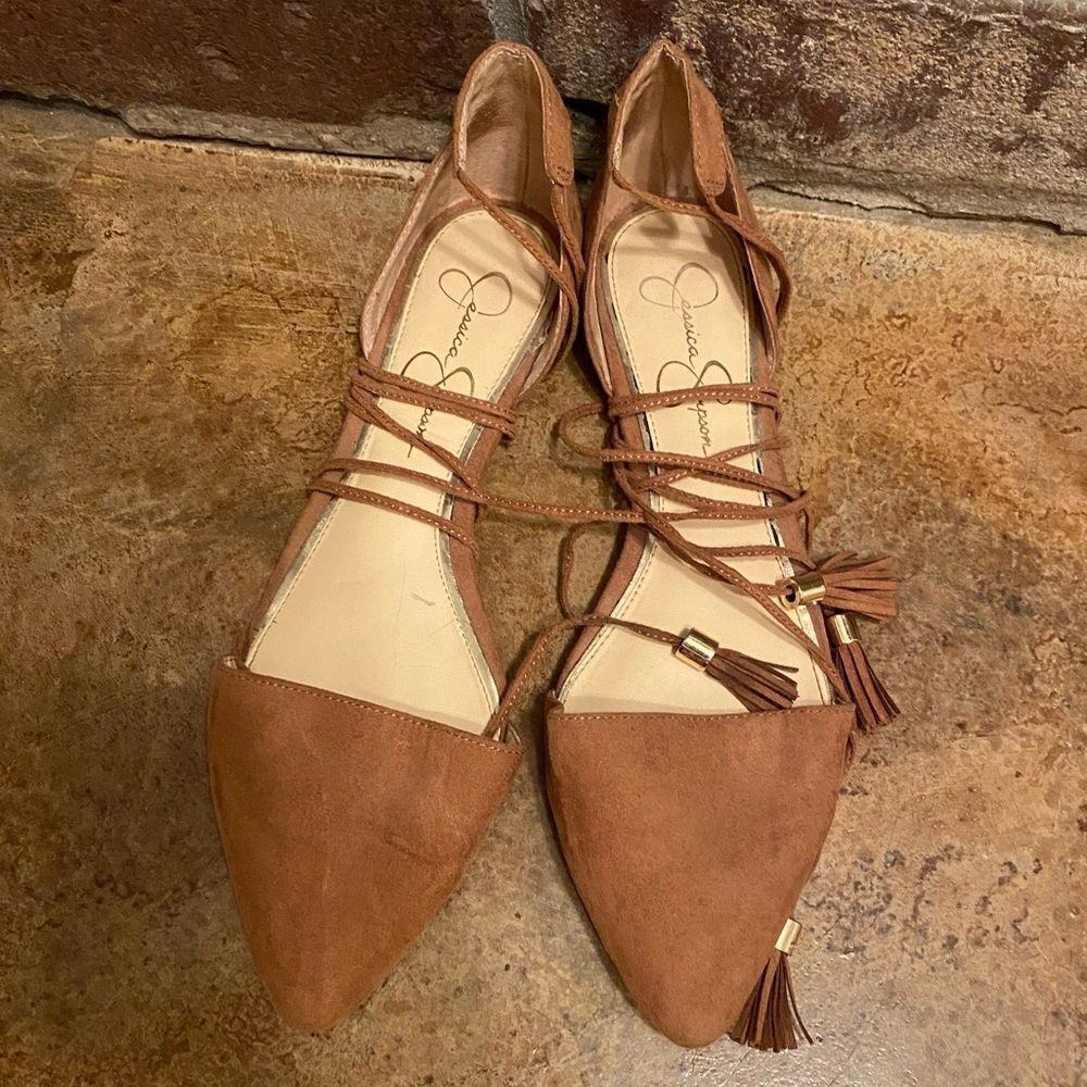 Jessica Simpson JP- Zelssa lace‎ up pointed toe flats - Picture 2 of 7